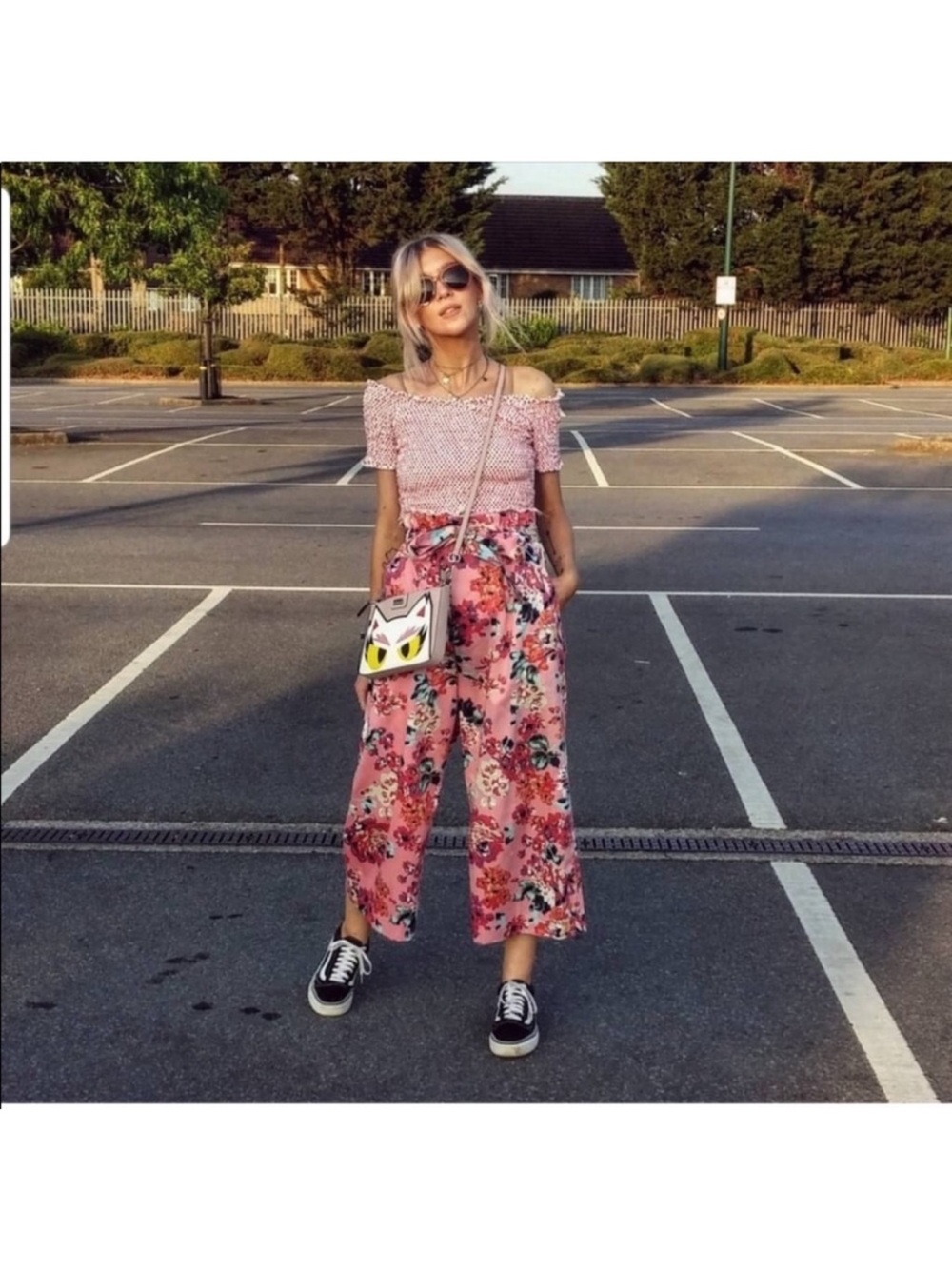ZARA HIGH-WAISTED FLORAL PRINT PANTS